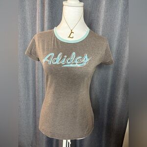 Brown & Blue Adidas Short Sleeve Top